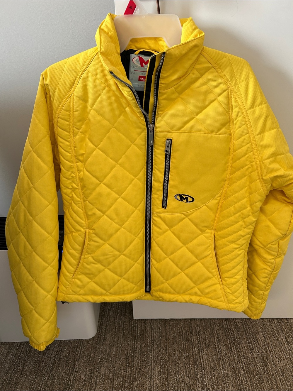 Marker Bright Yellow Quilted Ski Jacket with Chest Zip